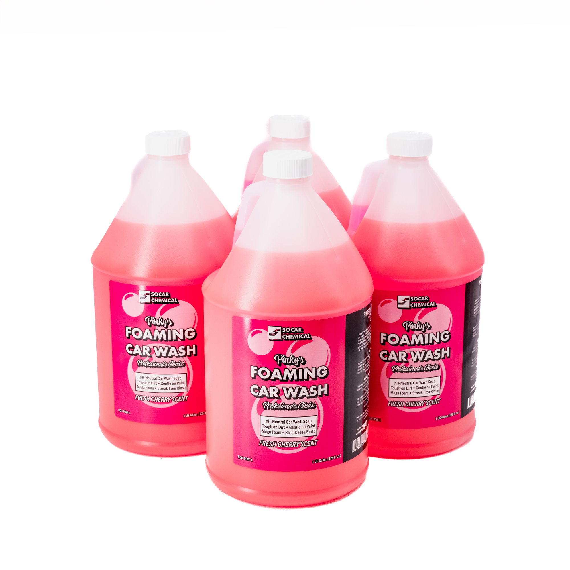 SOCAR Pinky's Foaming Car Wash - 4 Gal., pH Neutral, High-Foaming, Streak-Free, Model# SCO-FCW-4